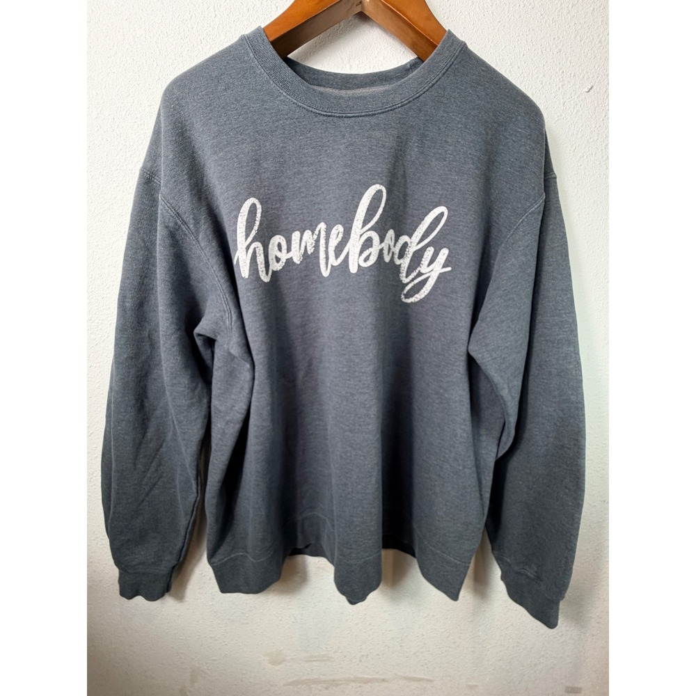 Port & Company Women Sweatshirt Gray XL Homebody Graphic Crewneck Pullover